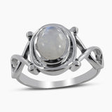 Rainbow Moonstone Sterling Silver Rings