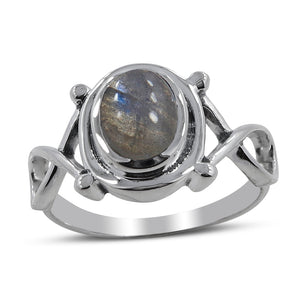 Rainbow Moonstone Sterling Silver Rings