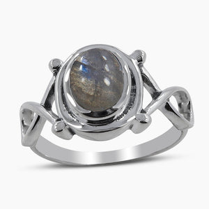 Rainbow Moonstone Sterling Silver Rings
