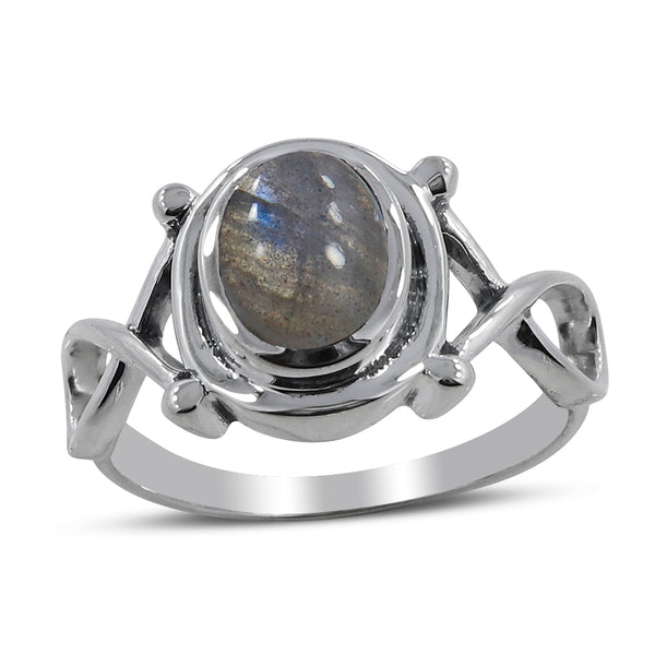 Rainbow Moonstone Sterling Silver Rings