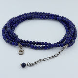 Lapis Lazuli Gemstone Beads 925 Silver Necklace