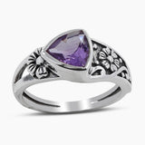 Natural Amethyst Sterling Silver Rings