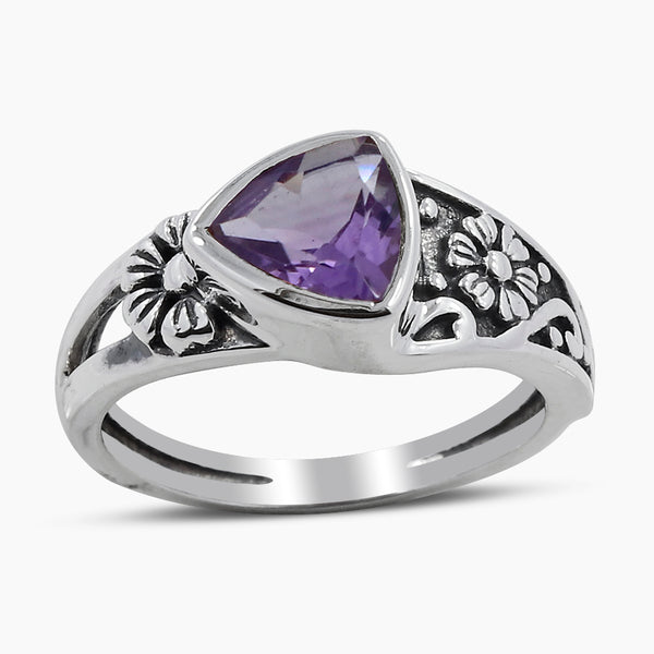 Natural Amethyst Sterling Silver Rings