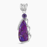 Purple Copper Turquoise Silver Pendants