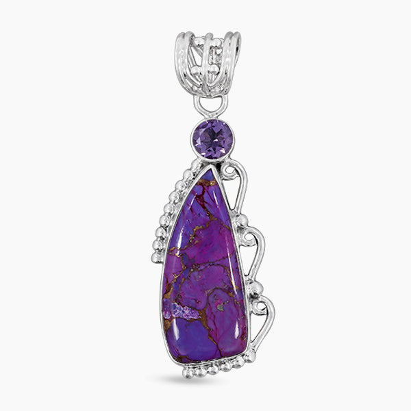 Purple Copper Turquoise Silver Pendants