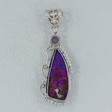 Purple Copper Turquoise Silver Pendant