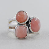 Rainbow Moonstone  Silver Ring