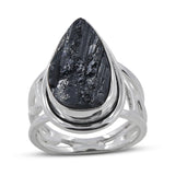 Black Tourmaline Silver Designer Ring