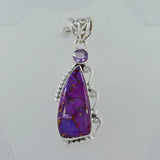 Purple Copper Turquoise Silver Pendant