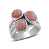 Rainbow Moonstone  Silver Ring