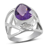 Natural Amethyst Silver Ring