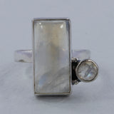 Rainbow Moonstone Silver Rings