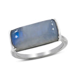 Rainbow Moonstone Sterling Silver Rings