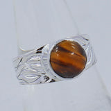 Natural Tiger Eye Silver Rings