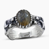 Larimar Silver Designer Rings