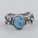 Larimar Silver Designer Rings