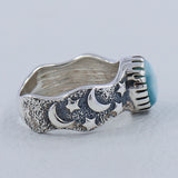 Larimar Silver Designer Rings