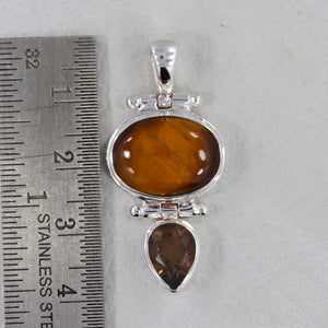 925 Silver Tiger Eye Pendants