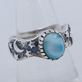 Larimar Silver Designer Rings