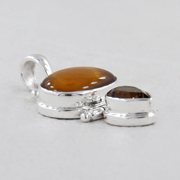 925 Silver Tiger Eye Pendants