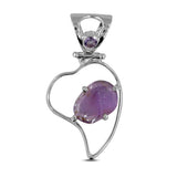 Raw Amethyst Gemstone Solid Silver Pendant