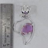 Raw Amethyst Gemstone Solid Silver Pendant