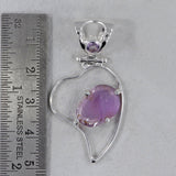 Raw Amethyst Gemstone Silver Pendant