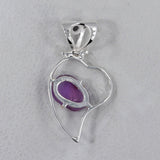 Raw Amethyst Gemstone Silver Pendant