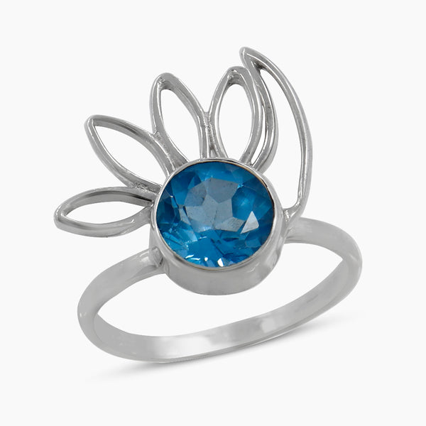 925 Sterling Silver Blue Topaz Rings