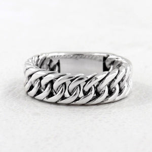 925 Sterling Silver Chain Link Band Ring