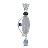 Rainbow Moonstone Silver Pendant