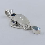 Rainbow Moonstone Silver Pendant