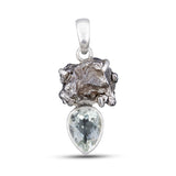 Meteorite, Green Amethyst Silver Pendant