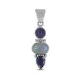 Rainbow Moonstone Silver Pendent