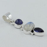 Rainbow Moonstone Silver Pendent