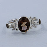 Natural Smoky Quartz Silver Rings