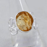 Rough Citrine Designer 925 Sterling Silver Ring