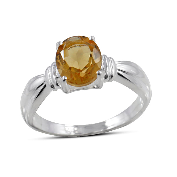 Natural Citrine 925 Sterling Silver Rings