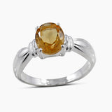 Natural Citrine 925 Sterling Silver Rings