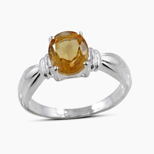 Natural Citrine 925 Sterling Silver Rings
