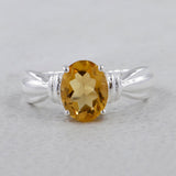 Natural Citrine 925 Sterling Silver Ring