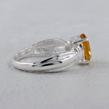 Natural Citrine 925 Sterling Silver Ring