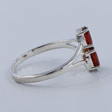 Natural Garnet Birthstone Silver Rings