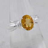 Natural Citrine 925 Sterling Silver Ring