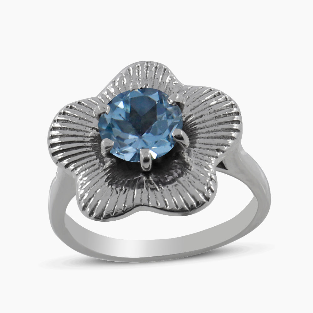Blue Topaz Sterling Silver Rings