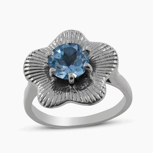 Blue Topaz Sterling Silver Rings