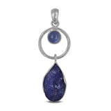 Raw Tanzanite Silver Pendant