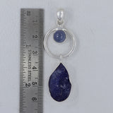 Raw Tanzanite Silver Pendant