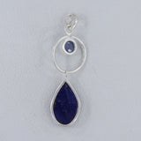 Raw Tanzanite Silver Pendant