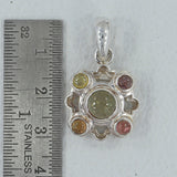 Multi Tourmaline 925 Silver Pendant